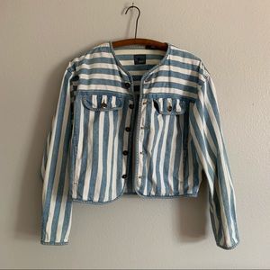 Vintage Liz Claiborne Vintage Blue and White Striped Jacket sz S